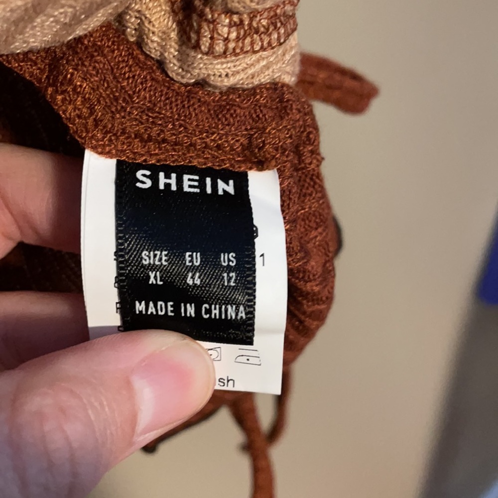 Shein Brown Color Block Top - Picture 7 of 11
